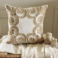 thumbnail image 1 of The HomeCentric Decorative Beige Pack of 2, 18"x18" (45x45 cm) Pillow Covers, Linen Embroidery, Jute Pearl Throw Pillows For Sofa, Floral Pattern Contemporary Style Easter - Maisy, 1 of 11