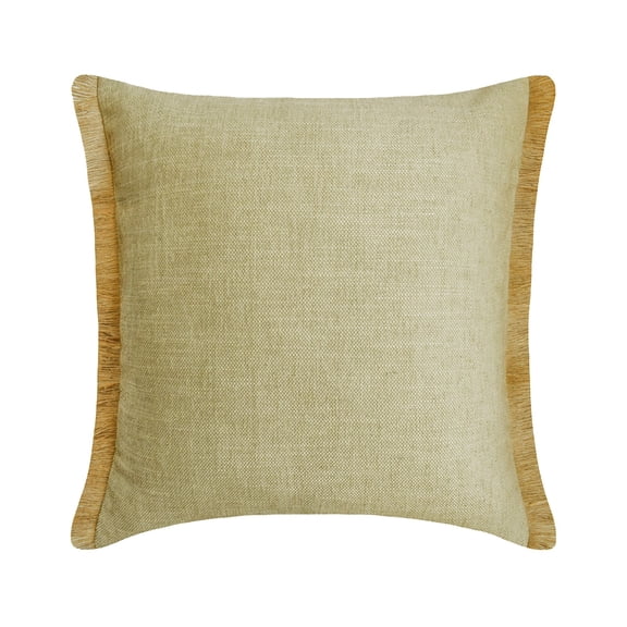 The HomeCentric Decorative Beige Pack of 2, 20x20 inch (50x50 cm) Throw Pillow Covers, Jute Lace & Moroccan Throw Pillows For Sofa, Solid Pattern Contemporary Style Easter - Jute Fringe