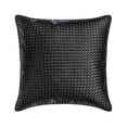 thumbnail image 1 of The HomeCentric Decorative Black 18"x18" (45x45 cm) Throw Pillows, Faux leather Textured, Basket Weave, Solid, Metallic Throw Pillows For Couch, Solid Pattern Modern Style - Tanner Black, 1 of 5