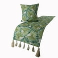 thumbnail image 1 of The HomeCentric Decorative Designer Handmade Bed Runner With 2 Decorative Throw Pillow Cover, 68 x 18 Inch Designer Full Size Bed Scarf in Printed Linen & Embroidery Bed Linen - Tropical Feeling, 1 of 4