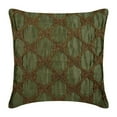 thumbnail image 1 of The HomeCentric Decorative Earthy Green Euro Pillowcases Pack of 2, 26x26 inch (65x65 cm) Silk Euro Sham Covers, Geometric, Pattern, Lattice, Trellis, Beaded, Moroccan, Euro Size - Tarnished Gold, 1 of 9