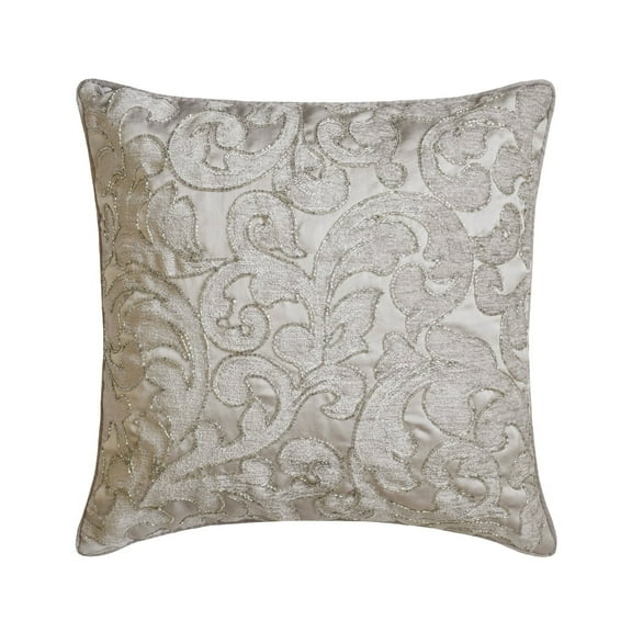The HomeCentric Decorative Grey 16"x16" (40x40 cm) Pillow Covers, Velvet Beaded Hand Embroidery Throw Pillows For Sofa, Abstract Pattern Modern Style - Thoshawah