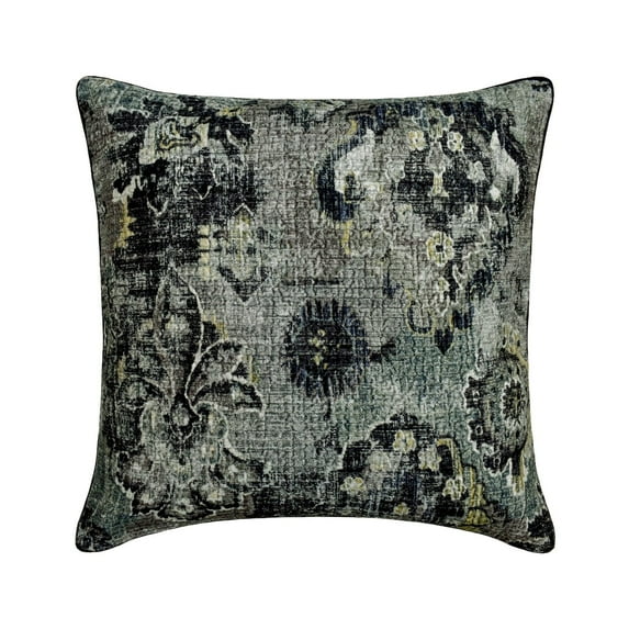 The HomeCentric Decorative Grey 16"x16" (40x40 cm) Pillow Covers, Velvet Damask & Textured Throw Pillows For Sofa, Damask Pattern Modern Style - Lilah