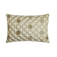 thumbnail image 1 of The HomeCentric Decorative Grey & Beige 12"x14" (30x35 cm) Lumbar Pillow Cover, Linen Beaded/ Embroidery, Lattice Pattern, Geometric Oblong Pillow, Geometric Pattern Modern Style - Angular Harmony, 1 of 4