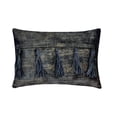 thumbnail image 1 of The HomeCentric Decorative Grey Pack of 2, 12"x14" (30x35 cm) Lumbar Pillow Cover, Velvet Suede Foil, Textured & Tassels Oblong Pillow, Solid Color Pattern Modern Style - Tassels N Grey, 1 of 3