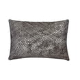 thumbnail image 1 of The HomeCentric Decorative Grey & Silver Pack of 2, 12"x14" (30x35 cm) Lumbar Pillow Cover, Suede Foil & Beaded Oblong Pillow, Chevron Pattern Modern Style - Silver Lucent, 1 of 3