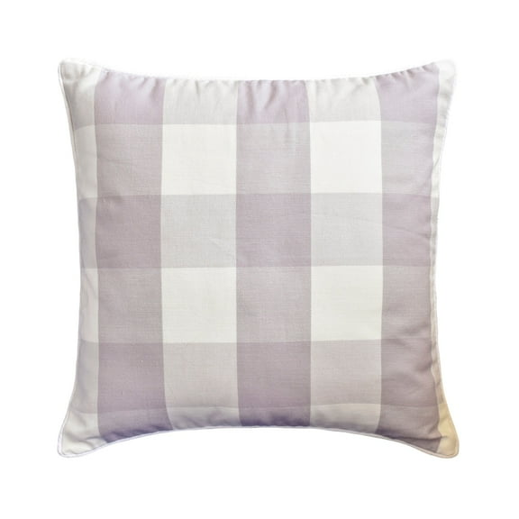 The HomeCentric Decorative Lavender Pack of 2, 22x22 inch (55x55 cm) Pillow Covers, Cotton Buffalo Checks, Plaid & Nursrey Pillows Throw Pillows For Sofa, Checkered Contemporary Style - Lavender Plaid