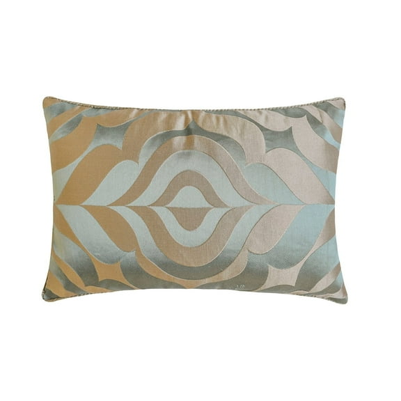 The HomeCentric Decorative Lumbar Pillow Cover Blue, 12"x16" (30x40 cm) Jacquard Textured Fabric Lumbar Cushion Covers For Sofa, Couch, Bed, Patio And outdoor, Abstract Modern - Dimensional Saga