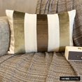 thumbnail image 1 of The HomeCentric Decorative Lumbar Pillow Cover Brown 12"x14" (30x35 cm) Velvet Patchwork, Velvet, Striped Oblong Pillow Cover For Sofa, Couch, Bed, Patio And outdoor, Patchwork Modern - Swathe Earthy, 1 of 9