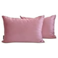 thumbnail image 1 of The HomeCentric Decorative Lumbar Pillow Cover Muave Pack Of 2, 12"x14" (30x35 cm) Satin Solid Oblong Pillow Cover, Solid Modern Cushion Cover Style - Mauve Slub Satin, 1 of 5
