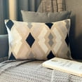 thumbnail image 1 of The HomeCentric Decorative Oblong Pillow Cover Beige , 12"x24" (30x60 cm) Linen Embroidered Pillow Cover For Sofa, Couch, Bed, Patio And outdoor, Geometric Modern Style - Stitch Story, 1 of 10