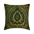 thumbnail image 1 of The HomeCentric Decorative Pillow Cases Dark Green & Mustard 20"x20" (50x50 cm) Jacquard Damask, Woven & Tapestry Throw Pillow Cover For Sofa, Damask Modern Style - Timeless Tapastries, 1 of 5