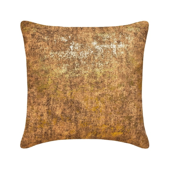 The HomeCentric Decorative Pillow Cases Gold 22"x22" (55x55 cm) Suede Foil, Grudge, Textured Throw Pillow Cover For Sofa, Solid Modern Style - Gold Gilded Glamour