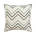 thumbnail image 1 of The HomeCentric Decorative Pillow Cases White Pack of 2, 16"x16" (40x40 cm) Cotton Chevron, Embroidery, Pearl & Hand Embroidery Throw Pillow Cover For Sofa, Geometric Modern Style - Zig Zag Zest, 1 of 8