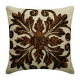thumbnail image 1 of The HomeCentric Decorative Pillow Cover, Copper Pack of 2, 22x22 inch (55x55 cm) Throw Pillows, Linen Sequins, Beaded & Art Nouveau Throw Pillows For Couch, Abstract Art Deco Style - Copper Alchemist, 1 of 3