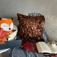 thumbnail image 1 of The HomeCentric Decorative Pillow Cover Pack of 2 20x20 inch (50x50 cm) Brown Luxury Dark Brown Pillow Cover Vintage Ruffles Shabby Chic Pillow Cover Solid Pillow Cover Square Satin - Vintage Browns, 1 of 10
