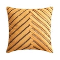 thumbnail image 1 of The HomeCentric Decorative Pillow Covers, Beige Decorative Toss Pillow Covers Pack of 2, 16x16 inch (40x40 cm) Suede Throw Pillows For Couch, Striped, Pintucks, Textured, Cushion - Beige Crystalline, 1 of 8