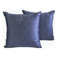 thumbnail image 1 of The HomeCentric Decorative Pillow Covers Blue Pack of 2, 24"x24" (60x60 cm) Satin Solid Cushion Covers For Sofa, Solid Modern Style - Midnight Blue Slub Satin, 1 of 5