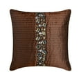 thumbnail image 1 of The HomeCentric Decorative Pillow Covers Brown 26"x26" (65x65 cm) Art Silk Crystals, Pintucks Cushion Covers For Sofa, Striped Modern Style - Brown Crystals, 1 of 5