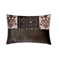 thumbnail image 1 of The HomeCentric Decorative Pillow Covers Brown Pack of 2, 12"x16" (30x40 cm) Lumbar Pillow Cover, Velvet Patchwork, Pathwork Oblong Cushion Covers, Floral Contemporary - Fariba, 1 of 3