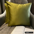 thumbnail image 1 of The HomeCentric Decorative Pillow Covers Chartreuse Pack of 2, 22"x22" (55x55 cm) Satin Solid Cushion Covers For Sofa, Solid Modern Style - Chartreuse Slub Satin, 1 of 10