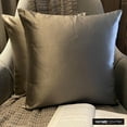thumbnail image 1 of The HomeCentric Decorative Pillow Covers Taupe Pack of 2, 12"x12" (30x30 cm) Satin Solid Cushion Covers For Sofa, Solid Modern Style - Taupe Gray Slub Satin, 1 of 9