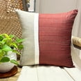 thumbnail image 1 of The HomeCentric Decorative Rust 20"x20" (50x50 cm) Throw Pillow Covers, Silk & Linen Patchwork & Colorblock Throw Pillows For Sofa, Solid Color Pattern Modern Style - Rust Silkastic, 1 of 10