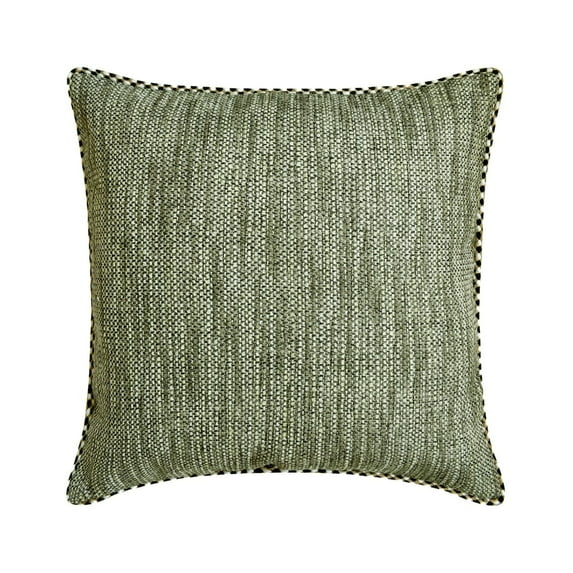 The HomeCentric Decorative Sage & Beige Pack of 2, 16"x16" (40x40 cm) Throw Pillow Covers, Jute Lace & Moroccan Throw Pillows For Sofa, Solid Pattern Contemporary Style Easter - Sage Jute