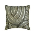 thumbnail image 1 of The HomeCentric Decorative Silver 22"x22" (55x55 cm) Throw Pillow Cover Silk Beaded, Sequins, Hand Embroidery, Bling, Lounge, Shimmer & Sparkle Throw Pillows For Sofa, Abstract Style- Starlight Silver, 1 of 4