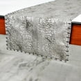 thumbnail image 1 of The HomeCentric Decorative Silver 6 Seater Table Runner 14 x 72 inch Animal And Croc Pattern, Border, Crystals, Faux Leather, Table Runner for Holiday, Party, Dining, Outdoor, Kitchen - Pewter Python, 1 of 10