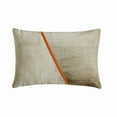 thumbnail image 1 of The HomeCentric Decorative Taupe 12"x24"Lumbar Pillow Cover, Corduroy / Velvet Patchwork / corduroy fabric / Leather tape Oblong Pillow, Striped Pattern Modern Style - Corduroy Split Taupe, 1 of 10