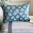 thumbnail image 1 of The HomeCentric Decorative Teal Blue 12"x14" (30x35 cm) Lumbar Pillow Cover, Jacquard Peacock, Hand Embroidery, Beaded Oblong Pillow, Abstract Pattern Modern Style - Shyam, 1 of 13