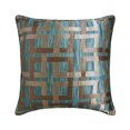 thumbnail image 1 of The HomeCentric Decorative Teal Blue Pack of 2, 12x12 inch (30x30 cm) Throw Pillow Covers, Jacquard Jacquard Silk Throw Pillows For Sofa, Geometric Pattern Modern Style Easter - Ataro, 1 of 5