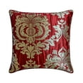 thumbnail image 1 of The HomeCentric Decorative Throw Pillow Cases Red Pack of 2, 22"x22" (55x55 cm) Jacquard Damask, Pleated Fabric & Dull Gold Damask Cushion Covers For Sofa, Damask Modern Style - Damask Aurum, 1 of 5