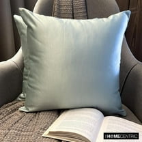 The HomeCentric Decorative Throw Pillow cover Ice Green Pack of 2, 16"x16" Satin Solid, Satin Pillowcase For Sofa Couch, Hotels, living, Bed Room, Solid Modern Style - Ice Green Slub Satin