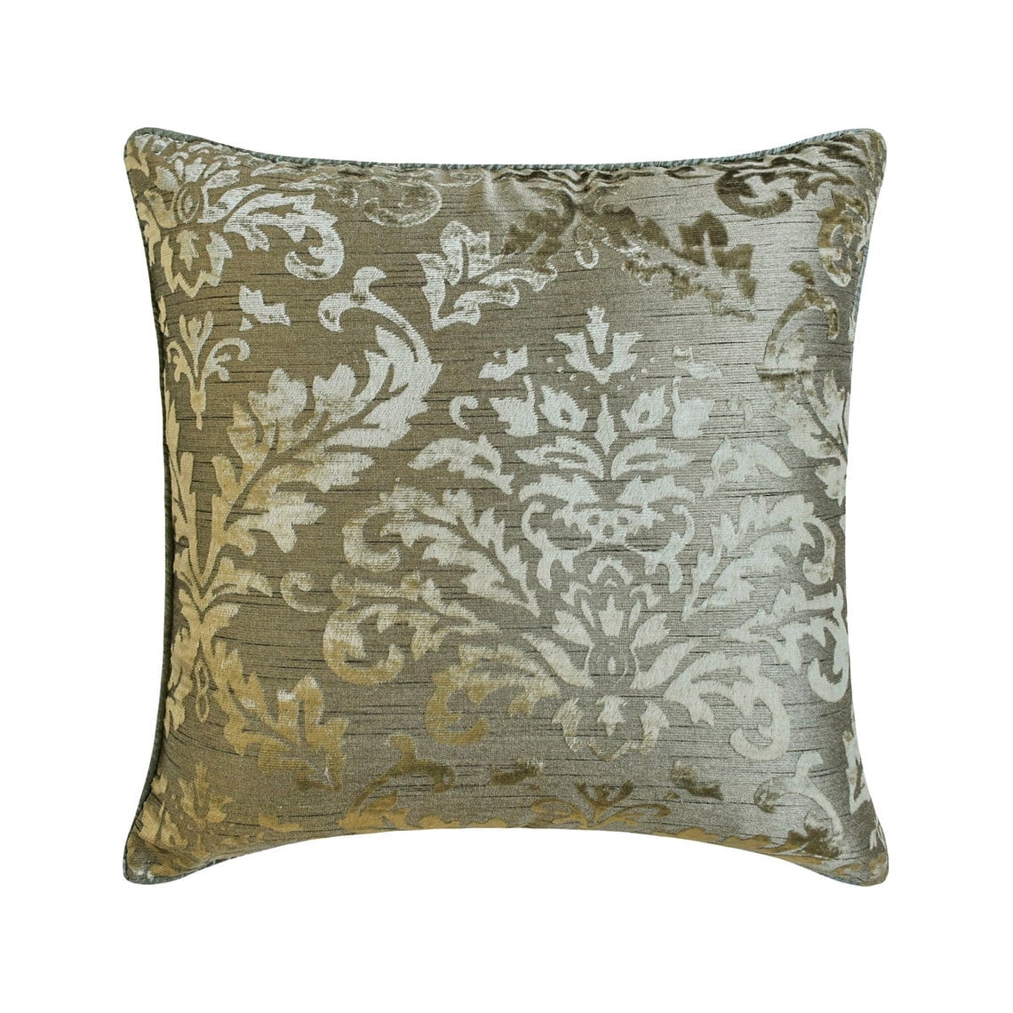 The HomeCentric Decorative Throw Pillow cover Silver Pack of 2, 26"x26" (65x65 cm) Burnout Velvet Damask Pillow Shams, Damask Modern Cushion Cover Style - Damask Frost