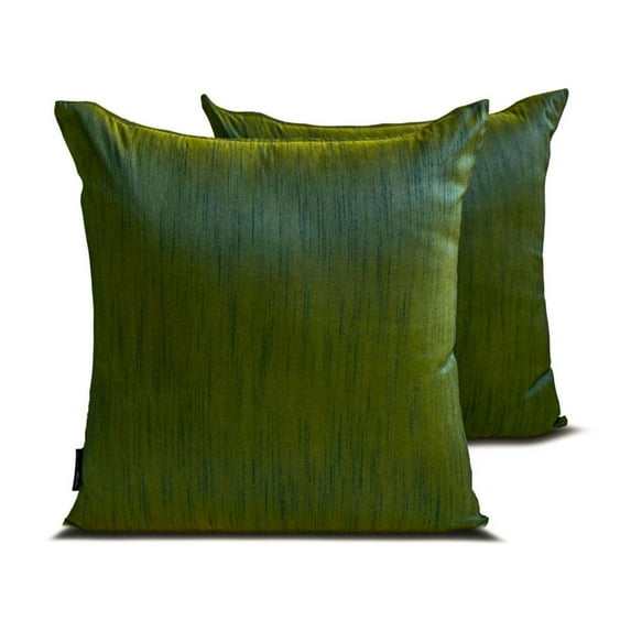 The HomeCentric Decorative Throw Pillow cover Teal & Yellow Pack of 2, 16"x16" (40x40 cm) Art Silk Solid & Two Tone Silk Pillowcases For Sofa Hotels, living, Bed Room, Modern - Teal And Yellow Luxury