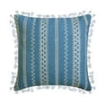 thumbnail image 1 of The HomeCentric Decorative Throw Pillow covers Blue 14"x14" (35x35 cm) Cotton Embroidery, Striped Pillowcases For Sofa Chouch, Hotels, living, Bed Room, Striped Contemporary - Needlework, 1 of 9