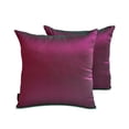 thumbnail image 1 of The HomeCentric Decorative Throw Pillow covers Fuchsia & Green Pack of 2, 24"x24" (60x60 cm) Silk Solid Pillowcase For Sofa Chouch, Hotels, living, Bed Room, Solid Modern Style - Fuchsia Green Luxury, 1 of 8