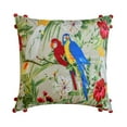 thumbnail image 1 of The HomeCentric Decorative Throw Pillow covers Green Pack of 2, 24"x24" (60x60 cm) Cotton Embroidery, Printed Cushion Covers For Sofa, Floral Modern Style - Cockatoo Carnival, 1 of 10