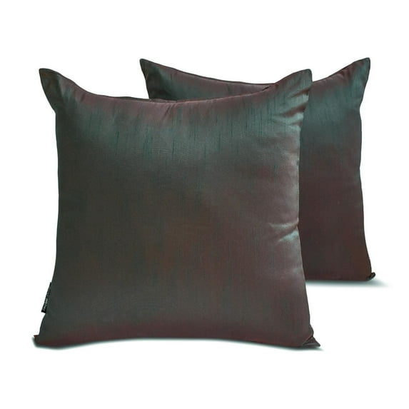 The HomeCentric Decorative Throw Pillow covers Green & Red Pack of 2, 20"x20" (50x50 cm) Art Silk Solid & Two Tone Silk Pillow Case For Sofa Chouch, Hotels, living, Bed Room, Modern- Green Red Luxury