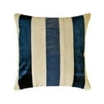 thumbnail image 1 of The HomeCentric Decorative Throw Pillow covers Navy Pack of 2, 16"x16" (40x40 cm) Velvet & Linen Patchwork, Striped Cushion Covers For Sofa, Striped Modern Style - Velvet Band Navy, 1 of 10