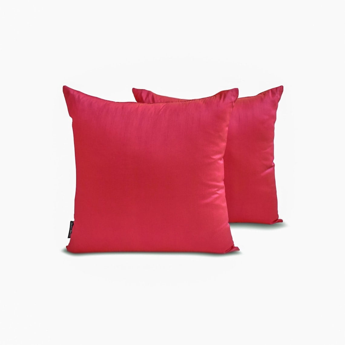The HomeCentric Decorative Throw Pillow covers Pink & Orange Pack of 2, 16"x16" (40x40 cm) Silk Solid Pillowcase For Sofa Chouch, Hotels, living, Bed Room, Solid Modern Style - Pink Orange Luxury