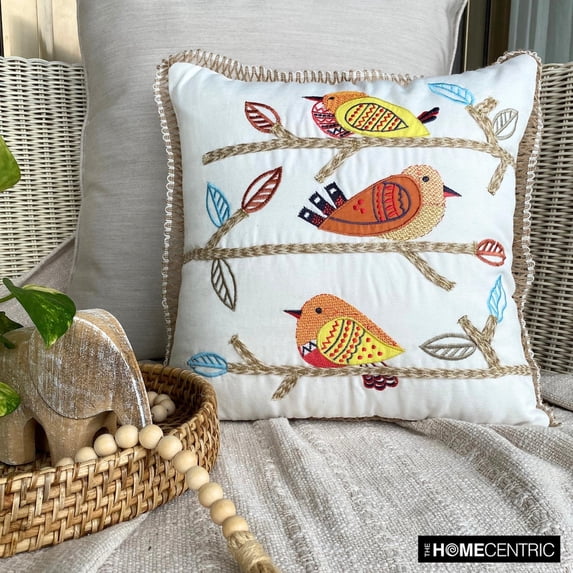 The HomeCentric Decorative Throw Pillow covers Silver Pack of 2, 22"x22" (55x55 cm) Velvet Beaded, Foil, Handmade, Texture Outdoor furniture Cushion cover, Abstract Modern Style - Shining Shards