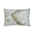 thumbnail image 1 of The HomeCentric Decorative White Pack of 2, 12"x20" (30x50 cm) Lumbar Pillow Cover, Suede Antique Gold Foil & Metal Sequins Oblong Pillow, Abstract Pattern Modern Style - Altynay, 1 of 3