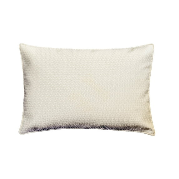 The HomeCentric Decorative White Pack of 2,12"x22" (30x55 cm) Lumbar Pillow Cover, Faux Leather Basket Weave Oblong Pillow, Solid Color Pattern Modern Style - White Suave