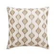 thumbnail image 1 of The HomeCentric Decorative White Pack of 2, 26x26 inch (65x65 cm) Euro Size Shams, Cotton Embroidery & Beaded Euro Shams For Sofa, Geometric Pattern Contemporary Style Easter - Abhinoor, 1 of 3