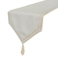 thumbnail image 1 of The HomeCentric Designer Ivory Grey Table Runner 6 - 8 Seater Table Runner (14 x 90 inch), Chevron Weave, Lace, Tassels, Linen fabric Table Linen, Geometric Pattern Modern Style - Eleganza, 1 of 10