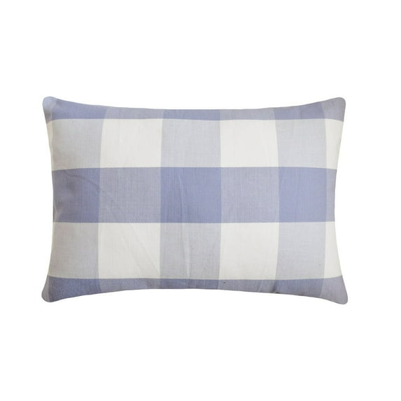 The HomeCentric Designer Lilac 12"x22" (30x55 cm) Lumbar Pillow Cover, Cotton Buffalo Checks Oblong Pillow, Checkered Pattern Contemporary Style - Lilac Plaid Play
