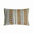 thumbnail image 1 of The HomeCentric Designer Lumbar Pillow Cover Blue 12"x24" (30x60 cm) Jute Jute, Lace, Tassles Oblong Pillow Cover, Striped Contemporary Style - Boho Romance, 1 of 4